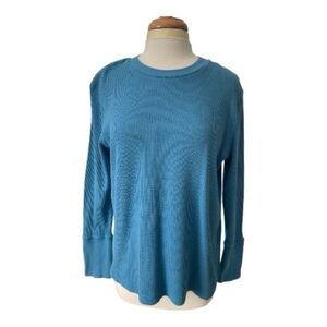 Sundance Blue Waffle Long Sleeve Top